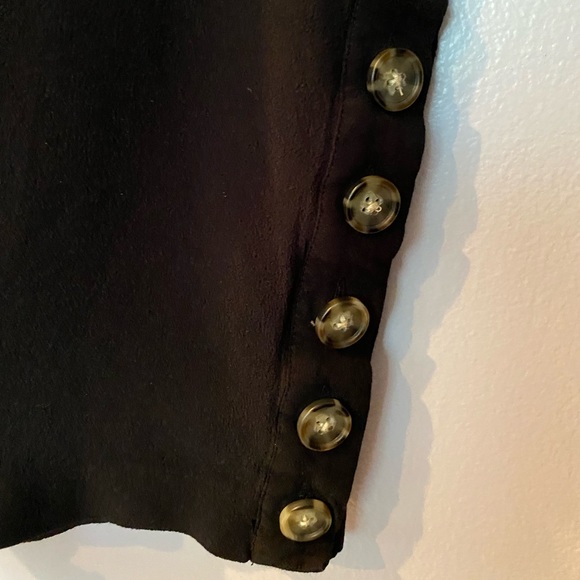 Last Call! Madewell Black V-neck Dress with Side Buttons, Small - Picture 4 of 8